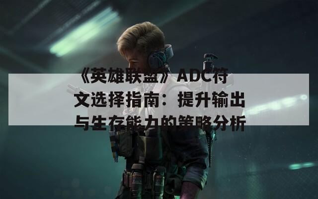 《英雄联盟》ADC符文选择指南：提升输出与生存能力的策略分析