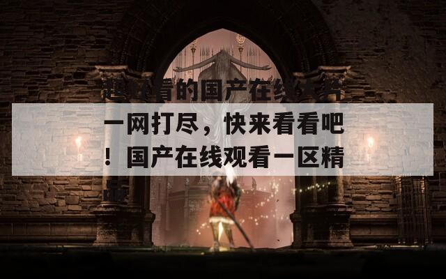 超好看的国产在线大片一网打尽，快来看看吧！国产在线观看一区精品