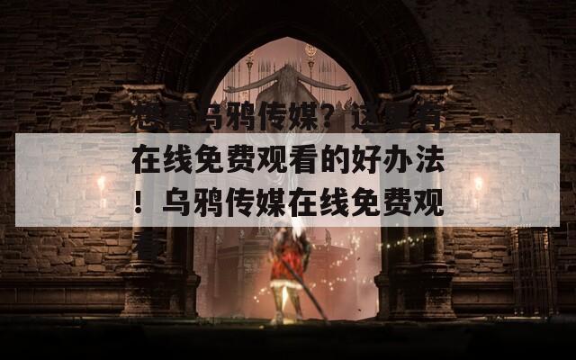 想看乌鸦传媒？这里有在线免费观看的好办法！乌鸦传媒在线免费观看