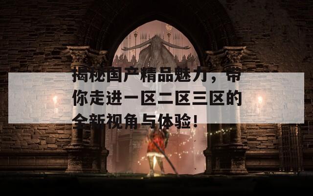 揭秘国产精品魅力，带你走进一区二区三区的全新视角与体验！