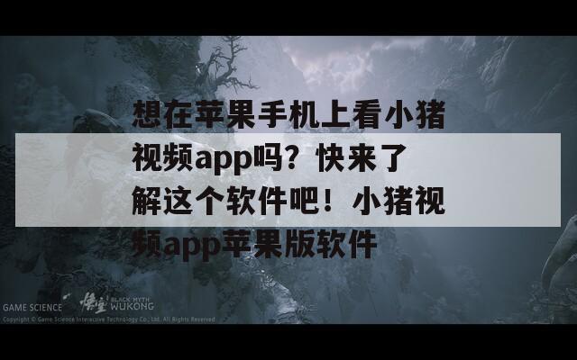 想在苹果手机上看小猪视频app吗？快来了解这个软件吧！小猪视频app苹果版软件