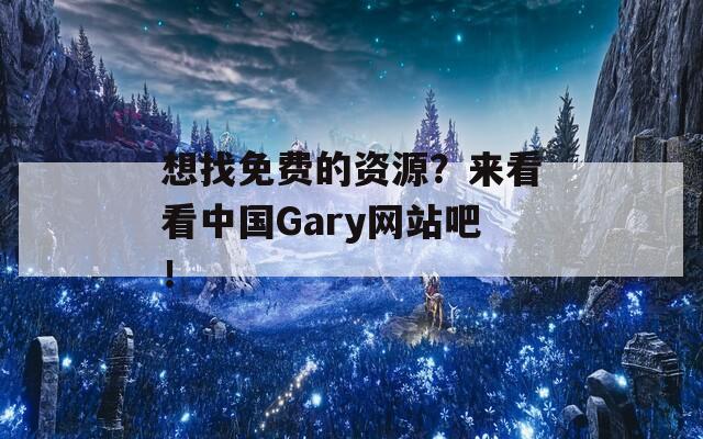 想找免费的资源？来看看中国Gary网站吧！