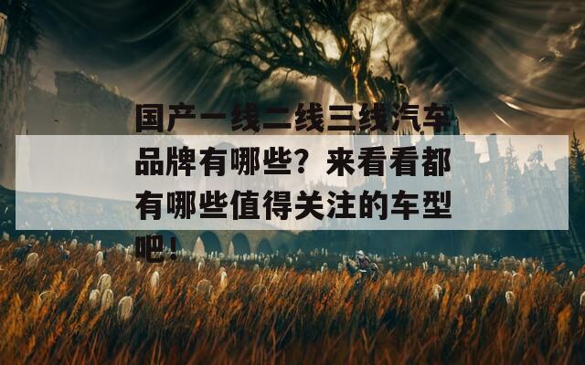 国产一线二线三线汽车品牌有哪些？来看看都有哪些值得关注的车型吧！