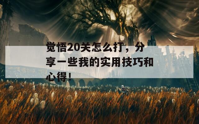 觉悟20关怎么打，分享一些我的实用技巧和心得！