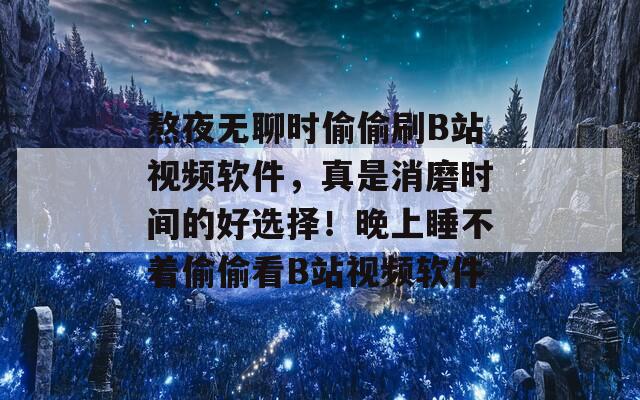 熬夜无聊时偷偷刷B站视频软件，真是消磨时间的好选择！晚上睡不着偷偷看B站视频软件