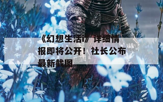 《幻想生活i》详细情报即将公开！社长公布最新截图