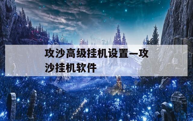 攻沙高级挂机设置—攻沙挂机软件