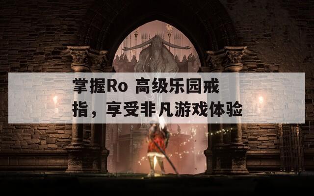 掌握Ro 高级乐园戒指，享受非凡游戏体验