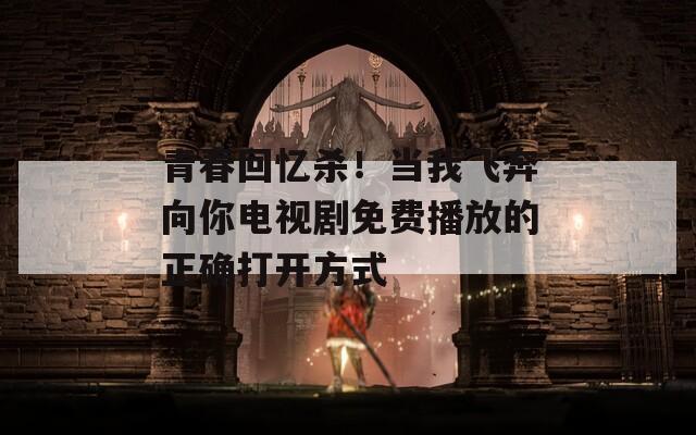 青春回忆杀！当我飞奔向你电视剧免费播放的正确打开方式